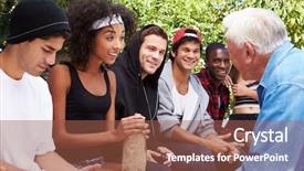  Presentation with people talking - Cool new slide set with alcohol anti - senior man talking with gang backdrop and a red colored foreground