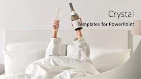  Presentation with bed hotel - Amazing presentation theme having alcohol-celebration-and-morning-concept backdrop and a light gray colored foreground