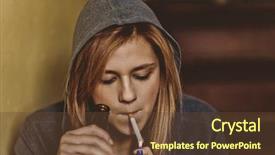  Presentation with adolescent - Amazing presentation design having alcohol cigarettes - teenage girl is holding cigarette backdrop and a tawny brown colored foreground