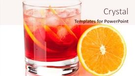  Presentation with alcohol white - Beautiful presentation theme featuring alcohol cocktail collection - negroni isolated on white background backdrop and a lemonade colored foreground