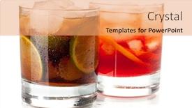  Presentation with alcohol white - Colorful PPT theme enhanced with alcohol cocktail collection - negroni and cuba libre isolated on white background backdrop and a coral colored foreground