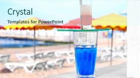  Presentation with alcohol - PPT layouts enhanced with alcohol cocktails on beach bar counter close up background and a cool aqua colored foreground