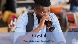  Presentation with drinking alcohol - Slide deck featuring alcohol concept - man drinking draught background and a light blue colored foreground