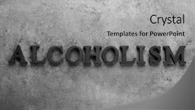  Presentation with alcoholism - Presentation theme featuring alcohol dependent - word alcoholism on grey background background and a light gray colored foreground