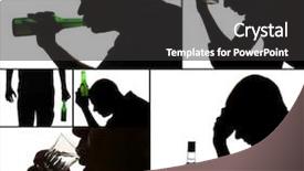  Presentation with alcoholism - Cool new slide set with alcohol disease - collage of alcoholism close-up backdrop and a dark gray colored foreground