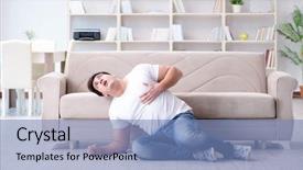  Presentation with urinary tract infection - Colorful PPT layouts enhanced with alcohol disease - sick man suffering at home backdrop and a teal colored foreground