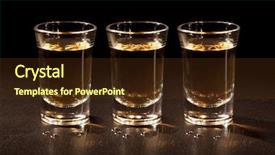  Presentation with shots - Theme having alcohol disease - whiskey shots in the dark background and a  colored foreground
