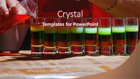  Presentation with alcohol - PPT theme featuring alcohol-drink-on-bar-cocktail background and a tawny brown colored foreground