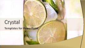  Presentation with alcohol - Presentation design with alcohol drink on wooden boards is glass with alcohol drink and ice cubes a drink number twenty nine cocktail mohito with slice lime and mint leaf country life outdoor light background background and a coral colored foreground