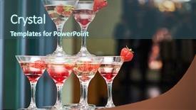  Presentation with alcohol - Beautiful PPT theme featuring alcohol drinks in pyramid backdrop and a ocean colored foreground