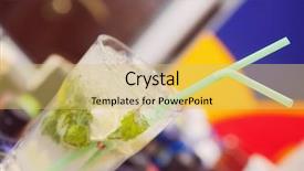  Presentation with cocktail bar - Amazing slide deck having alcohol drinks on bar cocktail backdrop and a  colored foreground