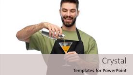  Presentation with alcohol white - Audience pleasing presentation design consisting of alcohol-drinks-people-and-job backdrop and a light gray colored foreground