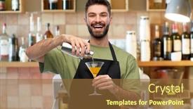  Presentation with black people - Presentation design featuring alcohol-drinks-people-and-job background and a tawny brown colored foreground