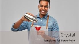  Presentation with alcohol - Slide set having alcohol-drinks-people-and-profession background and a light gray colored foreground