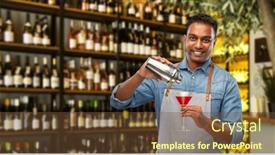  Presentation with cocktail bar - Slides having alcohol-drinks-people-and-profession background and a tawny brown colored foreground