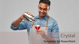  Presentation with alcohol - Amazing slide deck having alcohol-drinks-people-and-profession backdrop and a light gray colored foreground