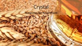  Presentation with fermentation - PPT layouts enhanced with alcohol fermentation - barley seeds and glass background and a yellow colored foreground