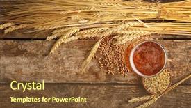  Presentation with fermentation - Theme having malt in bowl and glass background and a tawny brown colored foreground