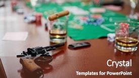  Presentation with normal - Audience pleasing slides consisting of alcohol gambling addictions - playing chips on game table backdrop and a tawny brown colored foreground