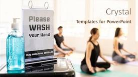  Presentation with hand sanitizer - PPT layouts featuring alcohol-gel-or-hand-sanitizer background and a cream colored foreground