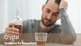  Presentation with whisky - Cool new PPT theme with alcohol medical - glass with whisky on table backdrop and a coral colored foreground