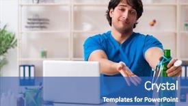  Presentation with doctor office - Slide set consisting of alcohol medical - young male doctor drinking background and a  colored foreground