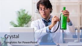  Presentation with doctor office - Presentation design enhanced with alcohol medical - young male doctor drinking background and a  colored foreground