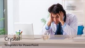  Presentation with doctor office - Presentation theme with alcohol medical - young male doctor drinking background and a mint green colored foreground