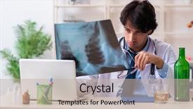  Presentation with doctor office - Colorful presentation theme enhanced with alcohol medical - young male doctor drinking backdrop and a mint green colored foreground