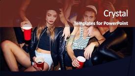  Presentation with alcohol - Beautiful presentation featuring alcohol party - fashionable couple in club backdrop and a tawny brown colored foreground