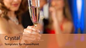  Presentation with alcohol - Colorful theme enhanced with alcohol party - three friends with champagne backdrop and a  colored foreground