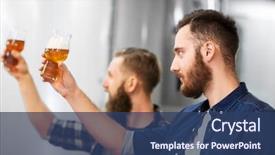  Presentation with craft beer - Amazing PPT layouts having alcohol production manufacture business backdrop and a ocean colored foreground