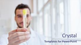  Presentation with rungs - Presentation having alcohol science - doctor rungs urine sample analysis background and a sky blue colored foreground