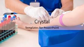  Presentation with blood test - PPT layouts consisting of alcohol treatments - young patient during blood test background and a lemonade colored foreground