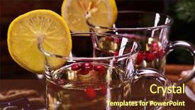  Presentation with romantic christmas - Presentation having alcohol y bebidas - two romantic christmas cup background and a tawny brown colored foreground