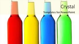  Presentation with alcoholic beverages - Amazing PPT theme having alcoholic beverages in glass bottle backdrop and a blonde colored foreground