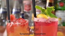  Presentation with alcoholic - Amazing slides having alcoholic cocktail drinks tropical cocktails backdrop and a red colored foreground