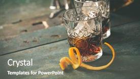  Presentation with cocktail - Presentation theme enhanced with alcoholic cocktail with orange peel background and a gray colored foreground