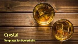  Presentation with alcoholic - Audience pleasing slides consisting of alcoholic drink with ice cubes backdrop and a tawny brown colored foreground