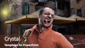  Presentation with alcoholic - Cool new PPT theme with alcoholic is opening a bottle of wine backdrop and a tawny brown colored foreground