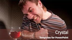  Presentation with alcohol addiction - Presentation theme enhanced with alcoholic locked to glass background and a tawny brown colored foreground