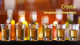  Presentation with shots - Presentation design enhanced with alcoholic shots served on bar background and a tawny brown colored foreground