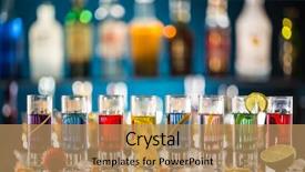  Presentation with shots - Cool new presentation theme with alcoholic shots served on bar backdrop and a coral colored foreground