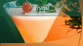  Presentation with alcoholic - Audience pleasing presentation theme consisting of alcoholic summer recreational drink with cherry backdrop and a ocean colored foreground