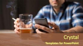  Presentation with alcohol addiction - Beautiful PPT theme featuring alcoholism alcohol addiction and people backdrop and a tawny brown colored foreground