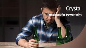  Presentation with alcohol addiction - Slide set enhanced with alcoholism alcohol addiction and people background and a wine colored foreground