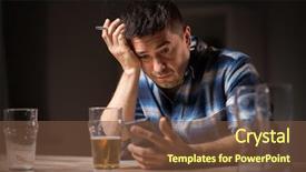  Presentation with alcohol addiction - Theme enhanced with alcoholism alcohol addiction and people background and a tawny brown colored foreground