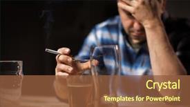  Presentation with alcohol addiction - Beautiful theme featuring alcoholism alcohol addiction and people backdrop and a tawny brown colored foreground