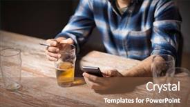  Presentation with alcohol addiction - Colorful slide deck enhanced with alcoholism alcohol addiction and people backdrop and a tawny brown colored foreground