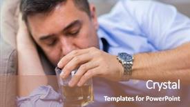  Presentation with alcohol addiction - PPT layouts enhanced with alcoholism alcohol addiction and people background and a coral colored foreground